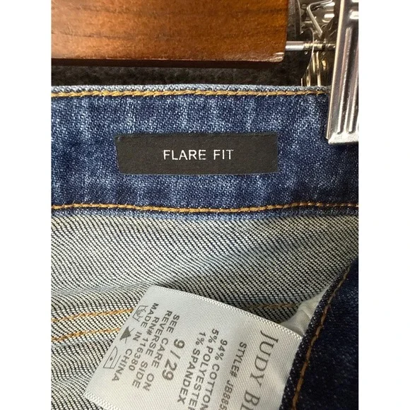 Judy Blue Inseam Panel Two Tone Flare Wide Leg Jeans High Rise Size 9/29 JB88524 - Picture 6 of 15